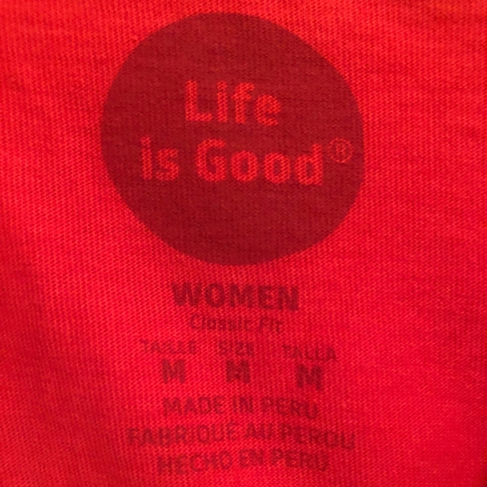 Life Is Good Size M Red with Green Heart Wreath Christmas Long Sleeve Shirt - Picture 4 of 4